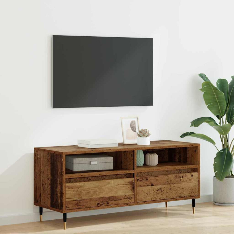 Vidaxl Tv Cabinet With Drawer Old Wood 100 X 34.5 X 44.5 Cm