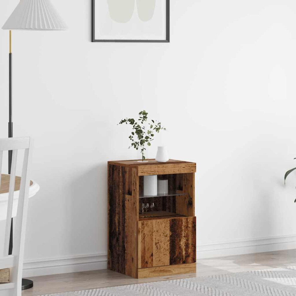 Vidaxl Led Sideboard Old Wood 41 X 37 X 67 Cm Engineered Wood