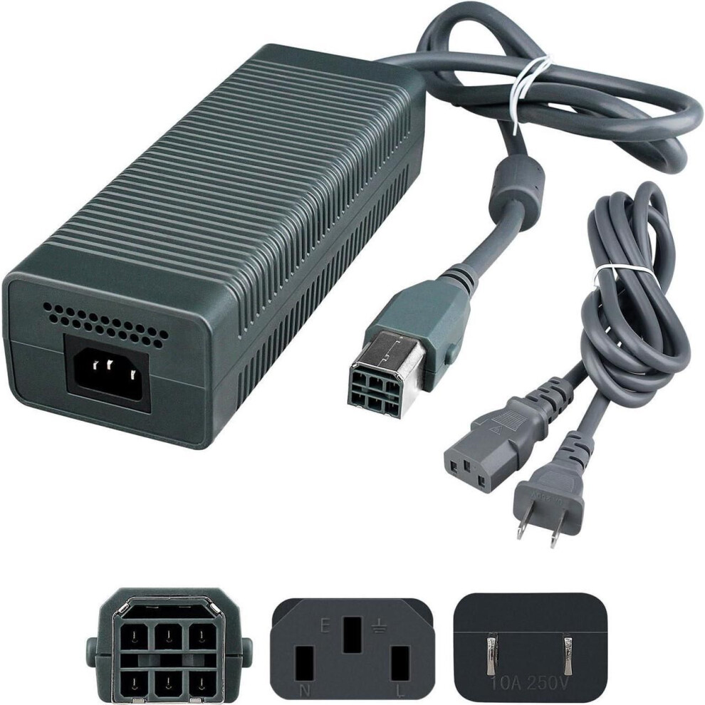 100-127V 203W Us Plug Ac Adapter Power Supply Brick Cable Cord For Microsoft Xbox 360 Console Light 609808355512