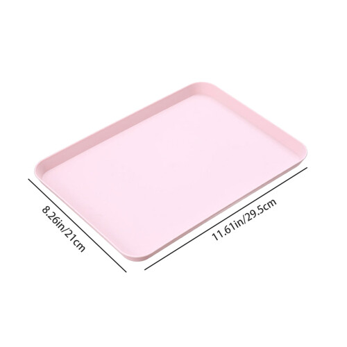 Bandeja rectangular grande de plástico PP de color gris. 2