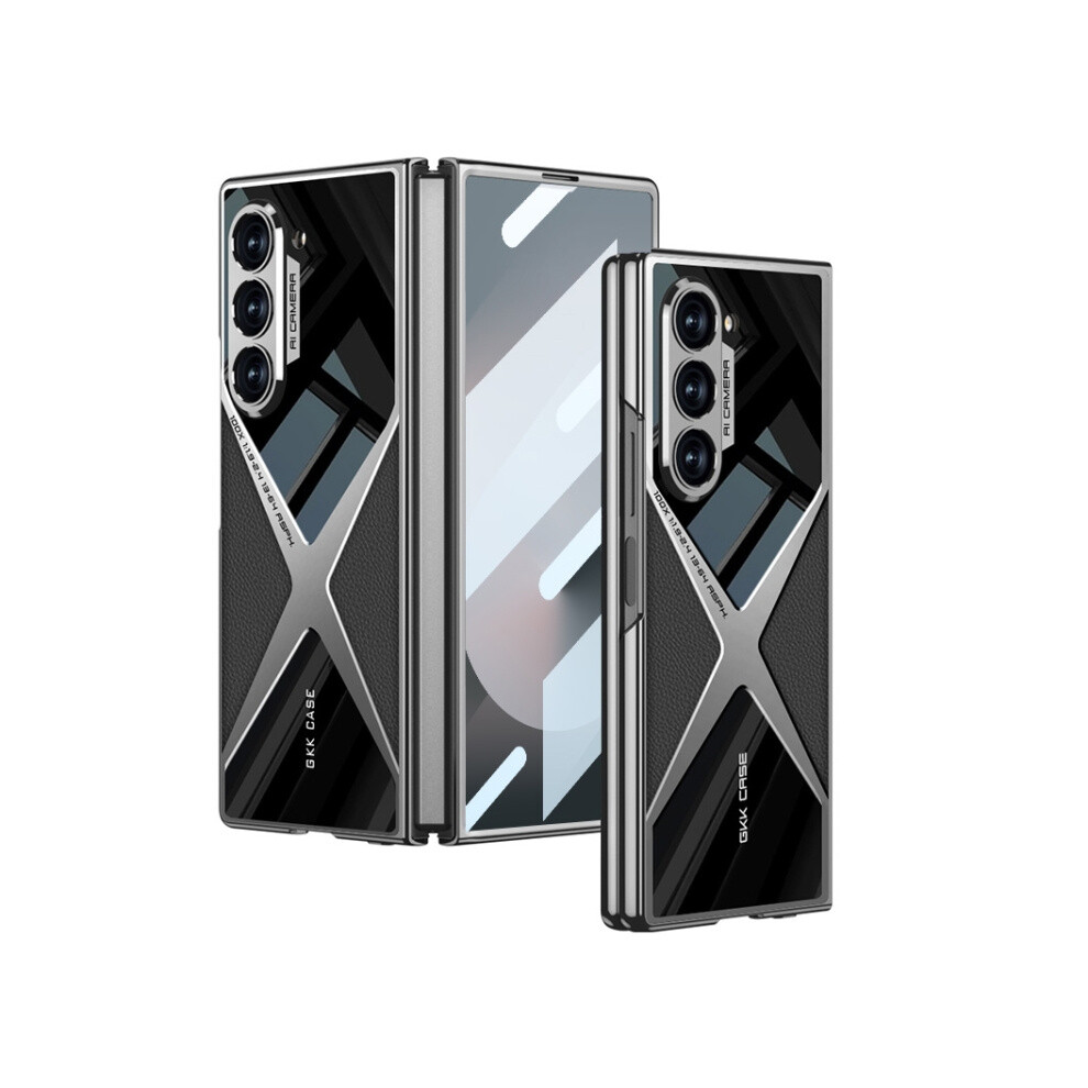 Gkk Integrated Electroplated Leather Supersonic Phone Case Compatible Gift Samsung Galaxy Z Fold6 (Black):For Samsung Galaxy Z Fold6 Black 4183600162081