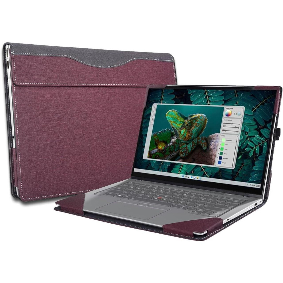 Laptop Case Cover For Dell Inspiron 14 Plus 7440 7430 7420 / Inspiron Pro 7425 5420 / Inspiron 14 5430 5425 Notebook Sleeve, Detachable Pu Leather Pro 609808387773