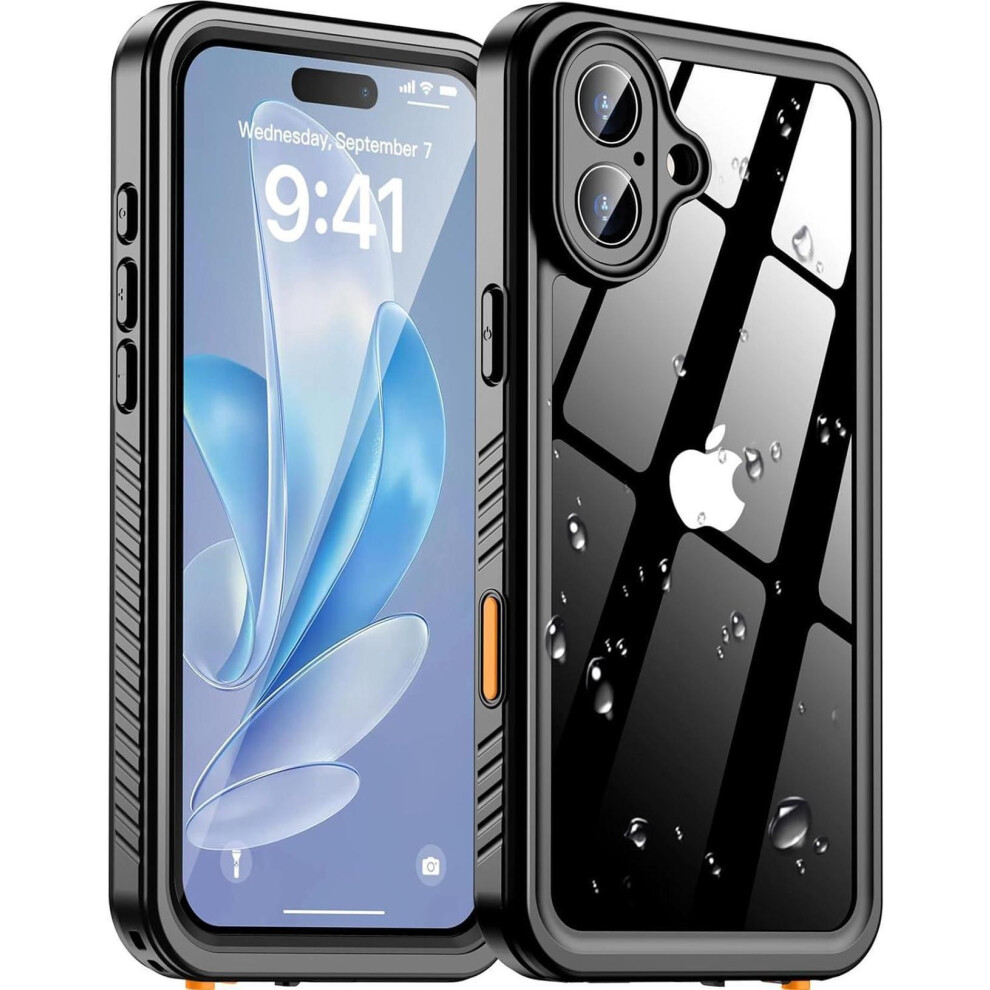 For Iphone 16 Plus Case Waterproof, [Built-In Screen Protector][Ip68 Underwater][12Ft Military Grade Shockproof][Dustproof][Real 360 Full Body] Prote 609808351651