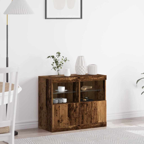 VidaXL vidaXL LED Sideboard Brown 81 x 37 x 66.5 cm Engineered Wood