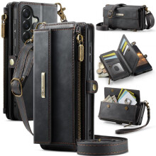 Caseme C39 Retro Texture Crossbody Rfid Anti-Diefstal Telefoonhoesje Met Stand (Zwart) Compatibel Cadeau Samsung Galaxy A57 5G: Voor Samsung Galaxy A