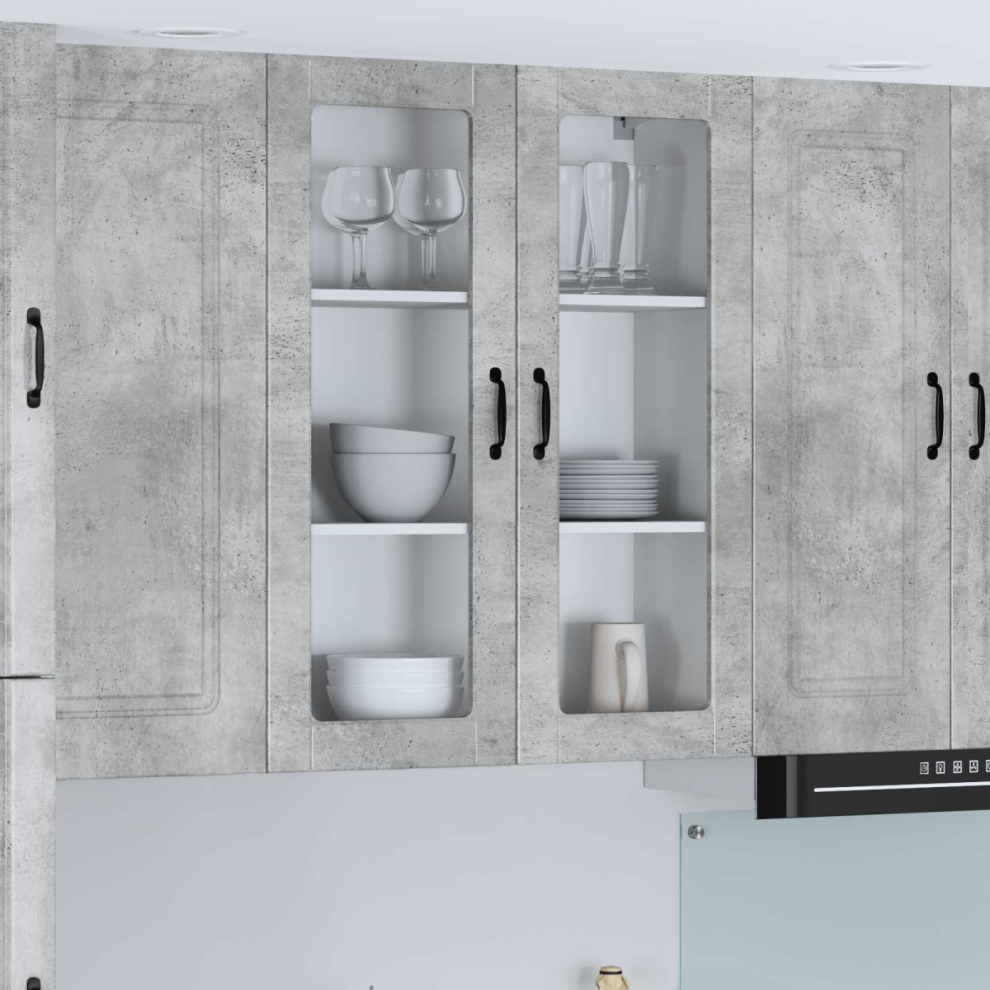 Vidaxl Kitchen Wall Cabinet Lucca Concrete 80 X 31 X 100 Cm Grey