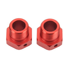 2 piezas de bujes hexagonales de rueda de aluminio para RC, 24 mm, rojo