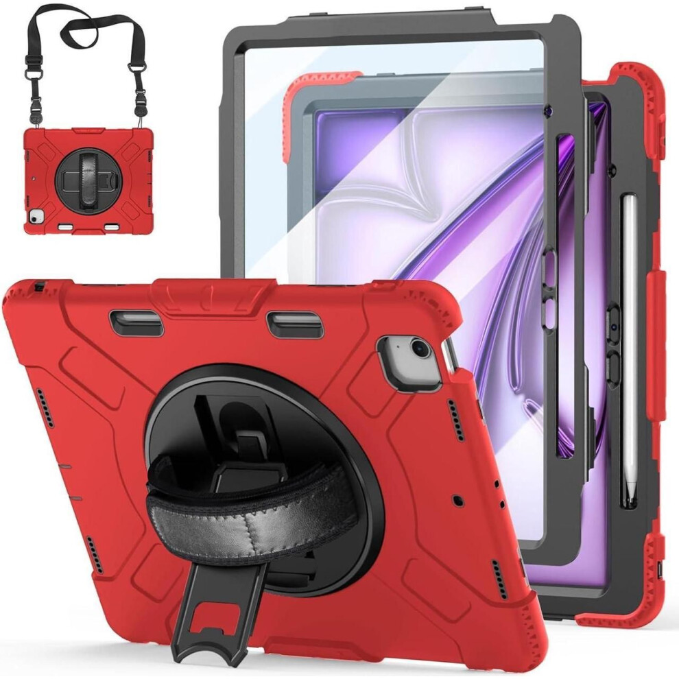 Case For Ipad Air 13 Inch Case M3 2025 M2 2024, Rugged Ipad Pro 12.9 6Th/5Th/4Th/3Rd Generation Case With Screen Protector/Kickstand/Handle Grip/Shoul 609808390414