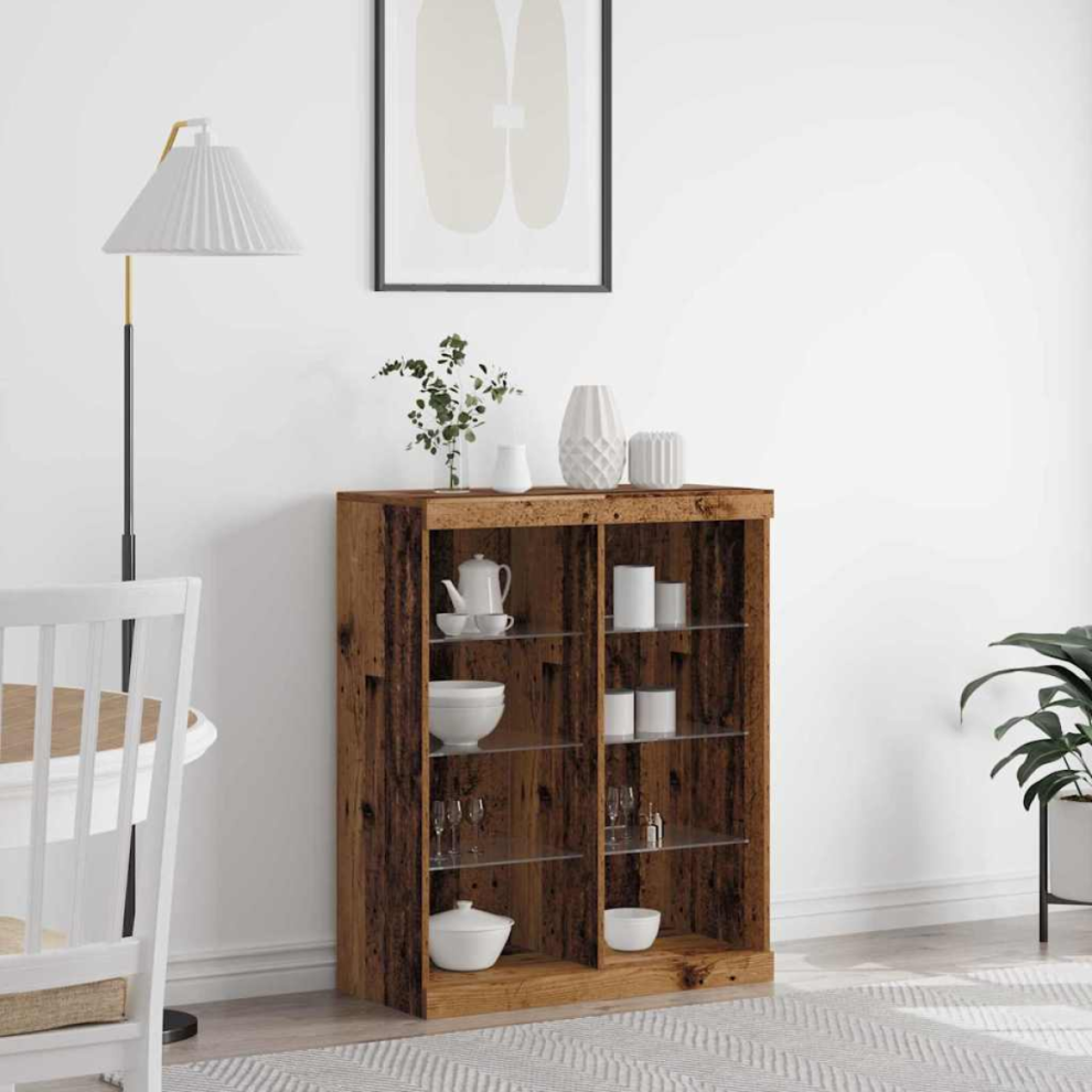 Vidaxl Led Sideboard Old Wood 41 X 37 X 100 Cm Engineered Wood