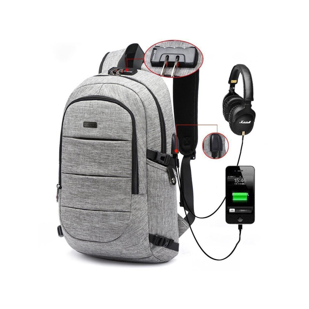Laptop Backpack For Men & Women, Anti Theft Waterproof Backpack With Usb Charging Port, Travel Business Backpack Fits Under 15.6-Inch Laptop Notebook 609808376326