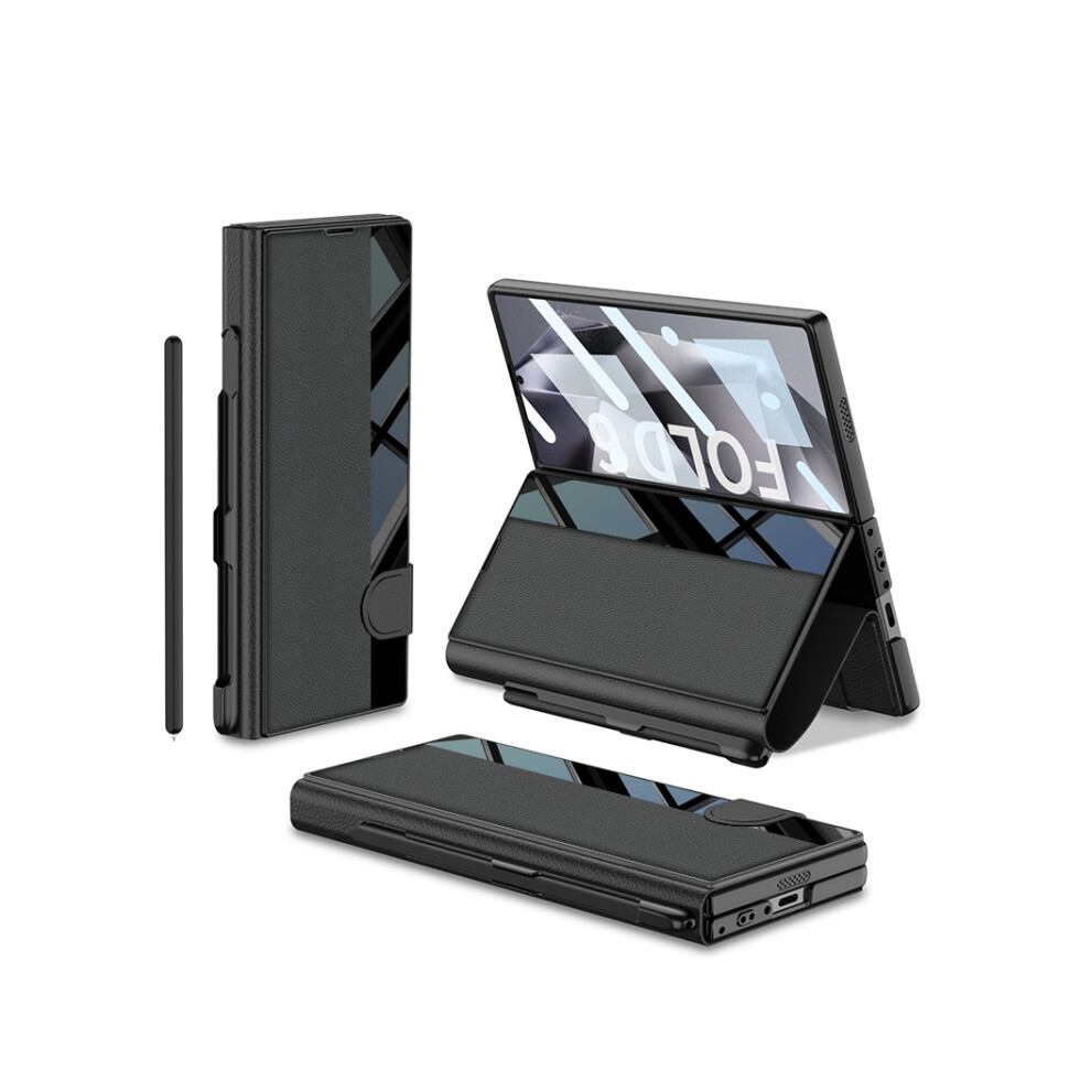Gkk All-In-One High-Gloss Flip Case Compatible Gift Samsung Galaxy Z Fold6 With Pen Slot (Pen Not Included) (Cool ):For Samsung Galaxy Z Fold6 Black 3053159226330
