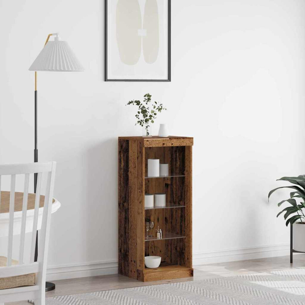 Vidaxl Led Sideboard Old Wood 41 X 37 X 100 Cm Engineered Wood