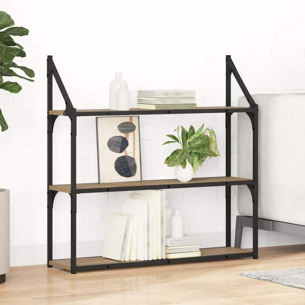 Vidaxl Wall Shelf Artisan Oak 80 X 21 X 78.5 Cm Engineered Wood