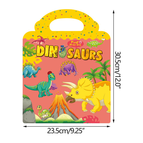 Reusable Dinosaur Sticker Book for Kids 3+ Educational 1