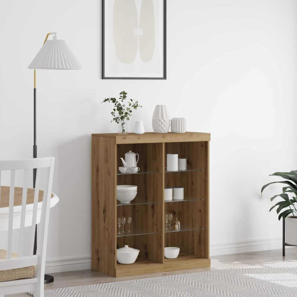 Vidaxl Led Sideboard Artisan Oak 41 X 37 X 100 Cm Engineered Wood