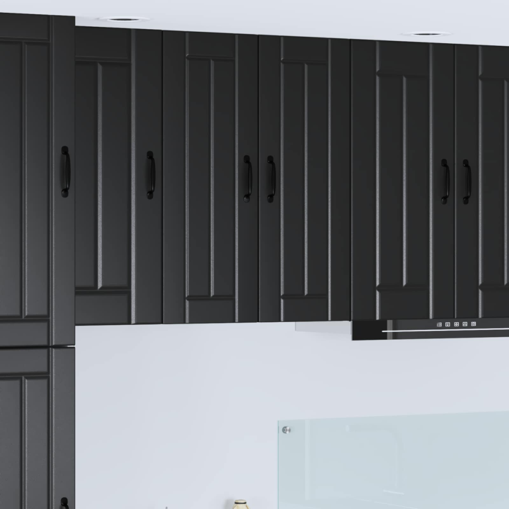 Vidaxl Dishwasher Panel Lucca 2 Pcs Black 30 X 31 X 80 Cm