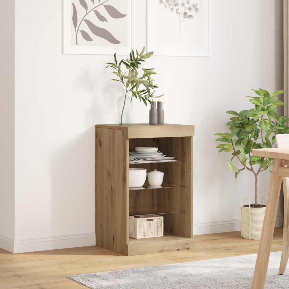 Vidaxl Led Sideboard Artisan Oak 41 X 37 X 67 Cm Engineered Wood