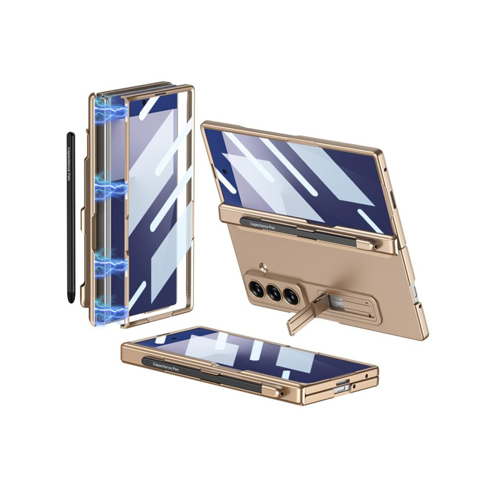 Gkk Integrated Magnetic Folding Phone Case With Pen Slot Compatible Gift Samsung Galaxy Z Fold7 5G (Mystic ):For Samsung Galaxy Z Fold7 5G Bronze 4106343414385