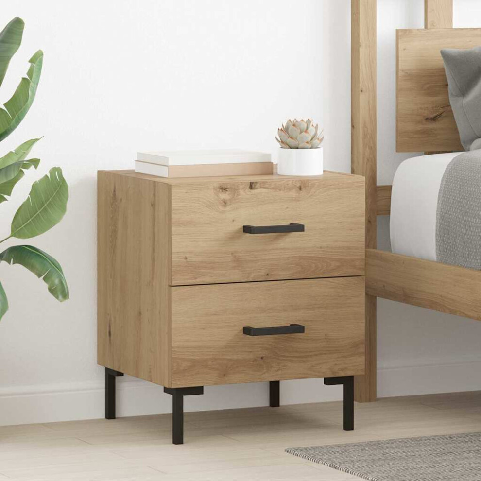 Vidaxl Bedside Cabinet Artisan Oak 40 X 35 X 47.5 Cm Engineered Wood