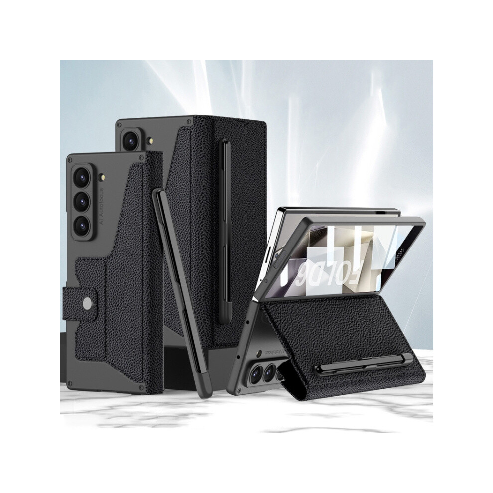Compatible Gift With Samsung Galaxy Z Fold6 Gkk Case And Screen Protector, Flip Case With Pen Slot, Stylus Not Included (Pebbled Texture).:For Samsun 3859058171890
