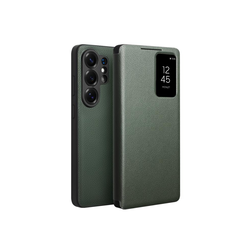 Compatible Gift Samsung Galaxy S26 Ultra 5G Qialino Magnetic Genuine Leather Phone Case(Green):For Samsung Galaxy S26 Ultra 5G Green 6917477158247