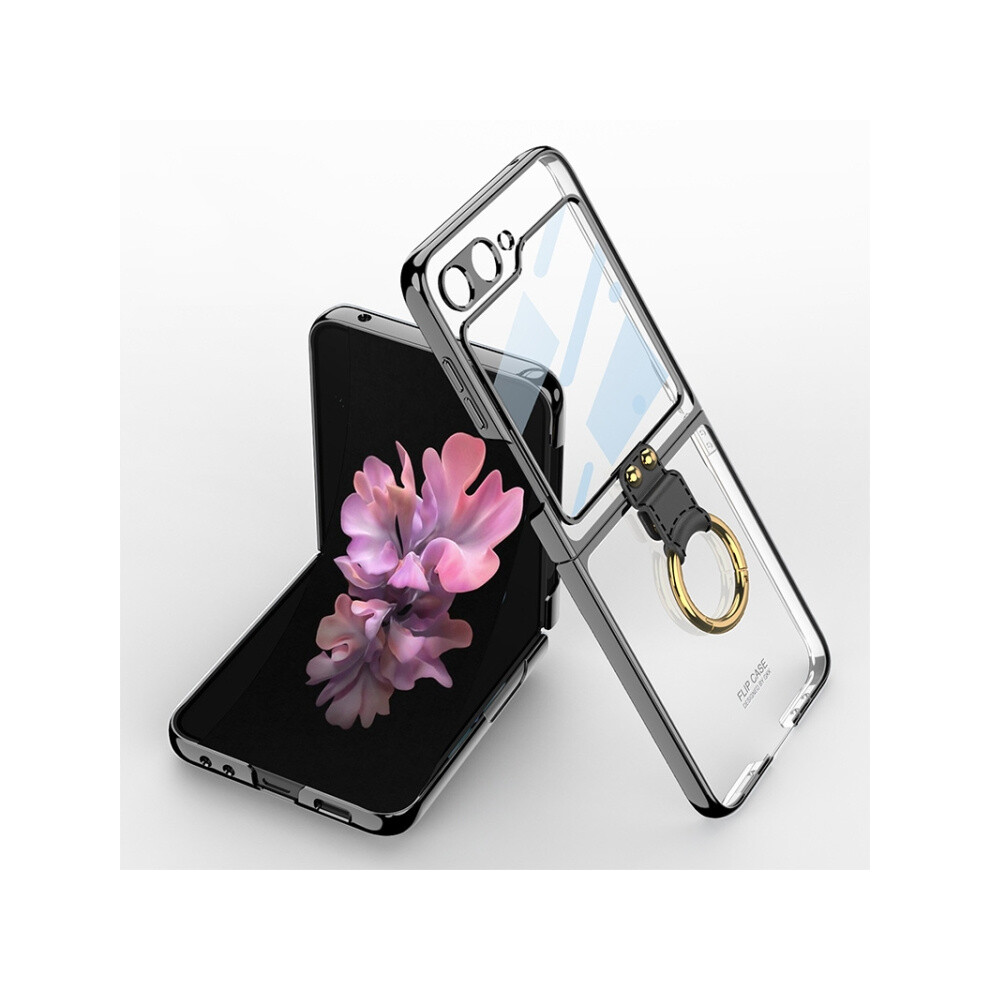 Compatible Gift Samsung Galaxy Z Flip6 / Flip7 Fe Gkk Integrated Electroplating Phone Case With Ring(Black):For Samsung Galaxy Z Flip6 / Flip7 Fe Black 4194760300657