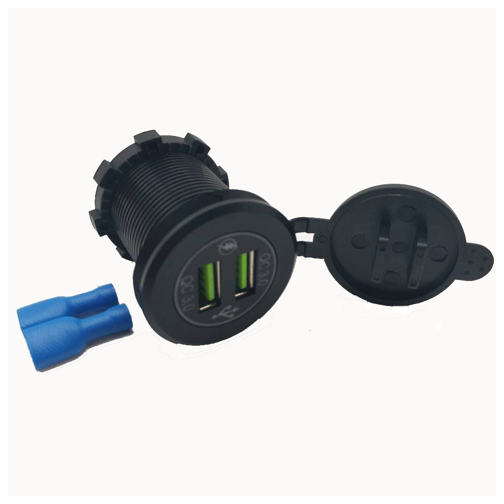 Dual Qc 3.0 Usb Port Quick Car Charger Socket Outlet For Car Boat W/Led Display 110691665652