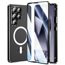 Cás Fón Gloine Tempered Miotail Mhaighnéadach Comhoiriúnach le Bronntanas Samsung Galaxy S26 Ultra 5G HD (Dubh): Do Samsung Galaxy S26 Ultra 5G