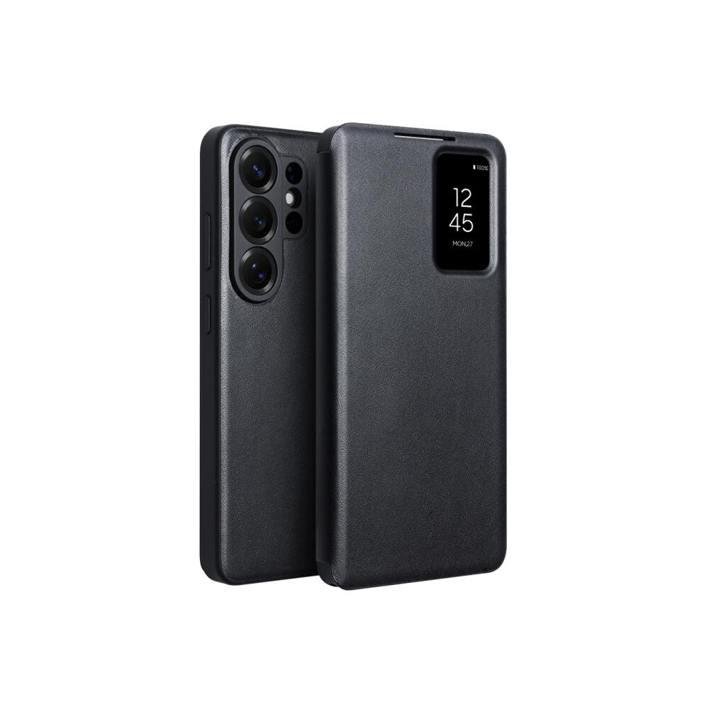 Compatible Gift Samsung Galaxy S26 Ultra 5G Qialino Magnetic Genuine Leather Phone Case(Black):For Samsung Galaxy S26 Ultra 5G Black 6917477158223