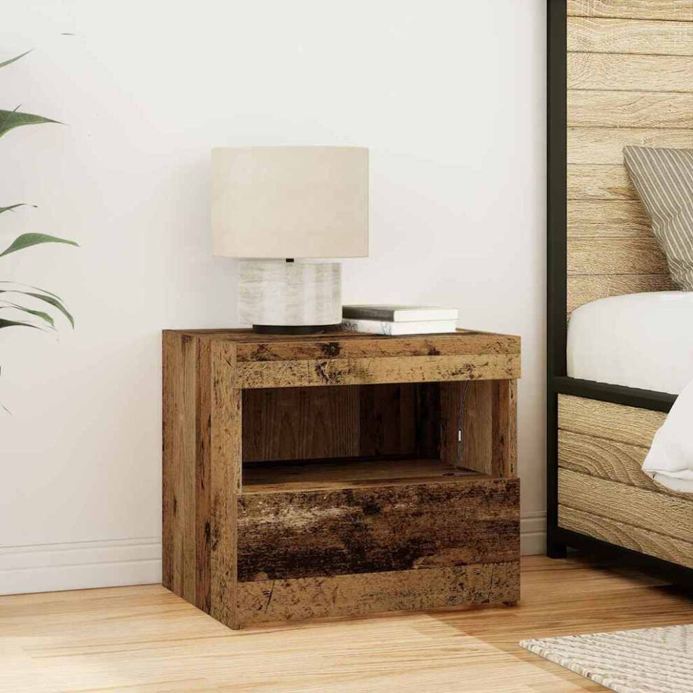Vidaxl Bedside Cabinet Old Wood 50 X 40 X 45 Cm Engineered Wood