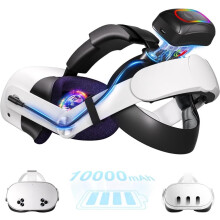 10000mAh Battery Head Strap for Meta Quest 3s / Quest 3 with Cool RGB and Magnetic Battery Design,for Oculus Quest 3 / 3s Accessories Extra VR Playtim