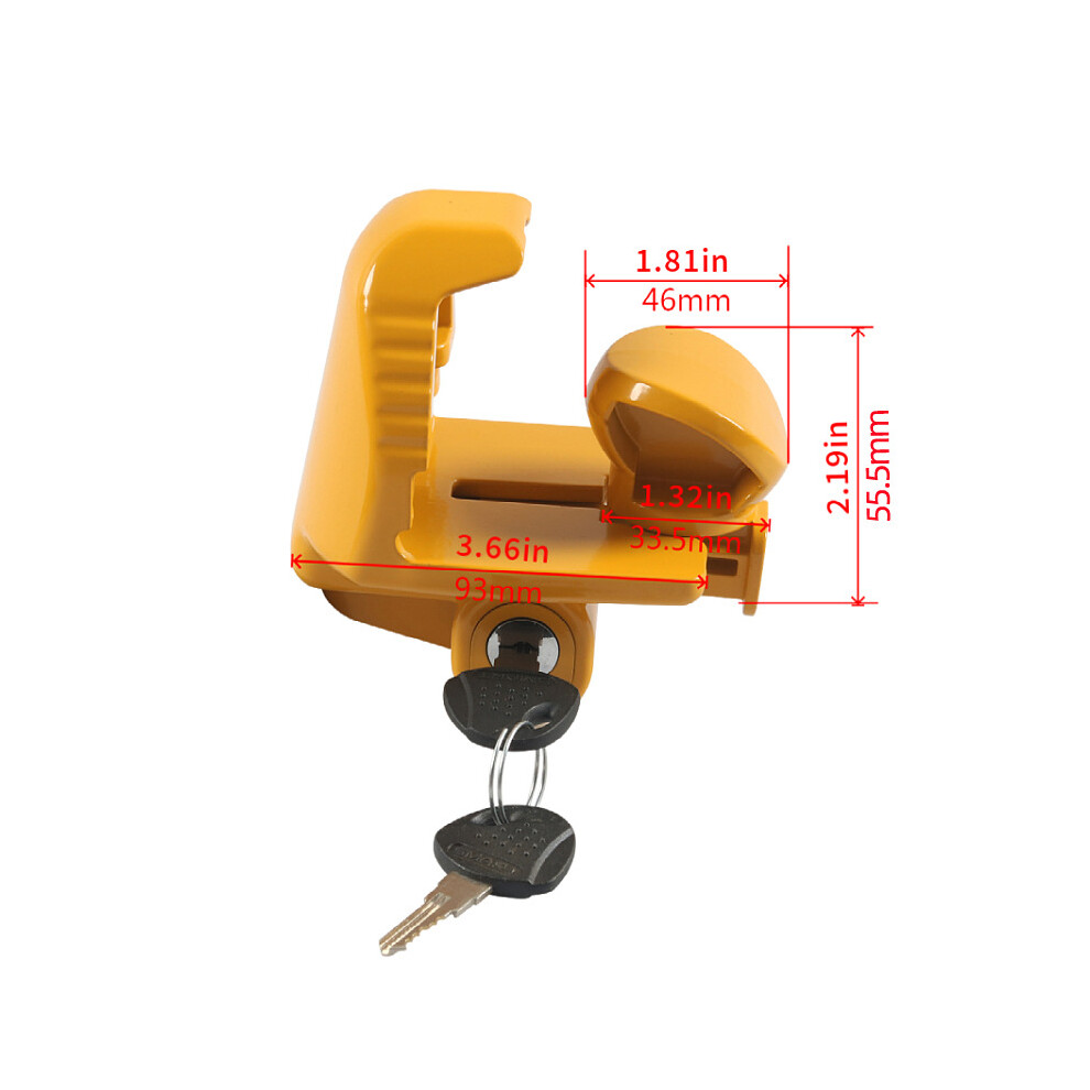 (Yellow) Rv Trailer Lock Hitch Lock Rv Lock Tractor Hitch Lock Trailer Accessories Connector Lock Yellow 110691676214