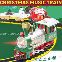 Christmas Train Set Electric Music Railway Tracks Toys For Kids Party Xmas Gift