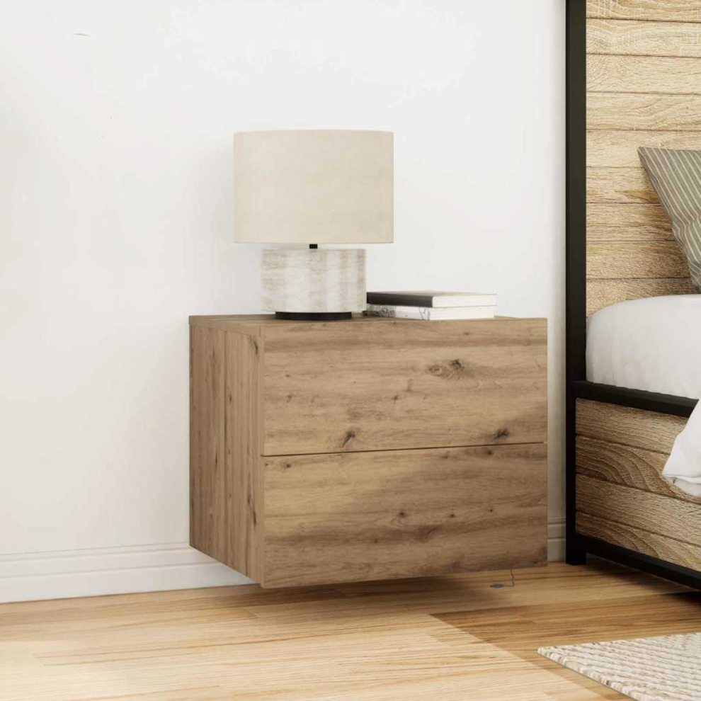 Vidaxl Bedside Cabinet Artisan Oak 50 X 39 X 41 Cm Engineered Wood