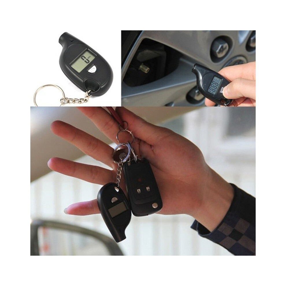 Keychain Digital Tire Air Pressure Gauge Meter Tester Bike Car Truck Lcd Display 110691665720