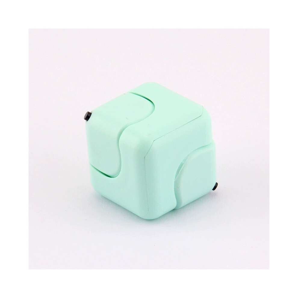 Light/Green ( Green) Fidget Cube With Spinner Stress Relief Puzzle Toy 6-Side Mini Square Finger Toy