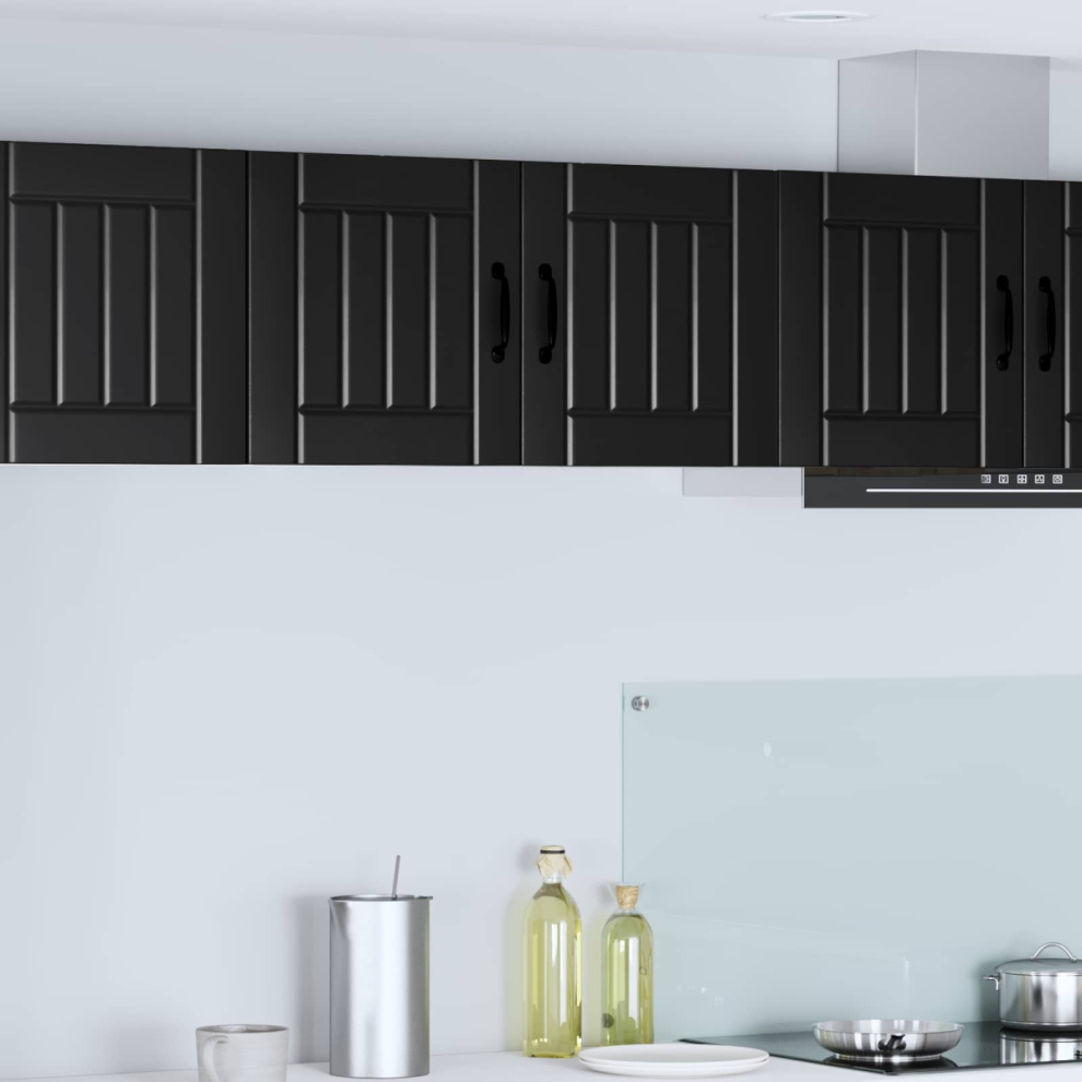 vidaXL Wall Cabinet LUCCA Black 80 x 31 x 40 cm Engineered Wood - Image 3
