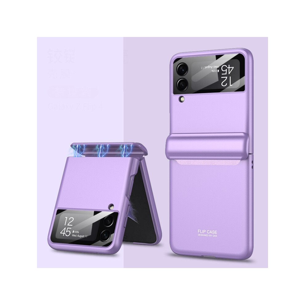 Gkk Magnetic Folding Full Coverage Phone Case Compatible Gift Samsung Galaxy Z Flip4 (Purple):Purple; Purple 4194760300732