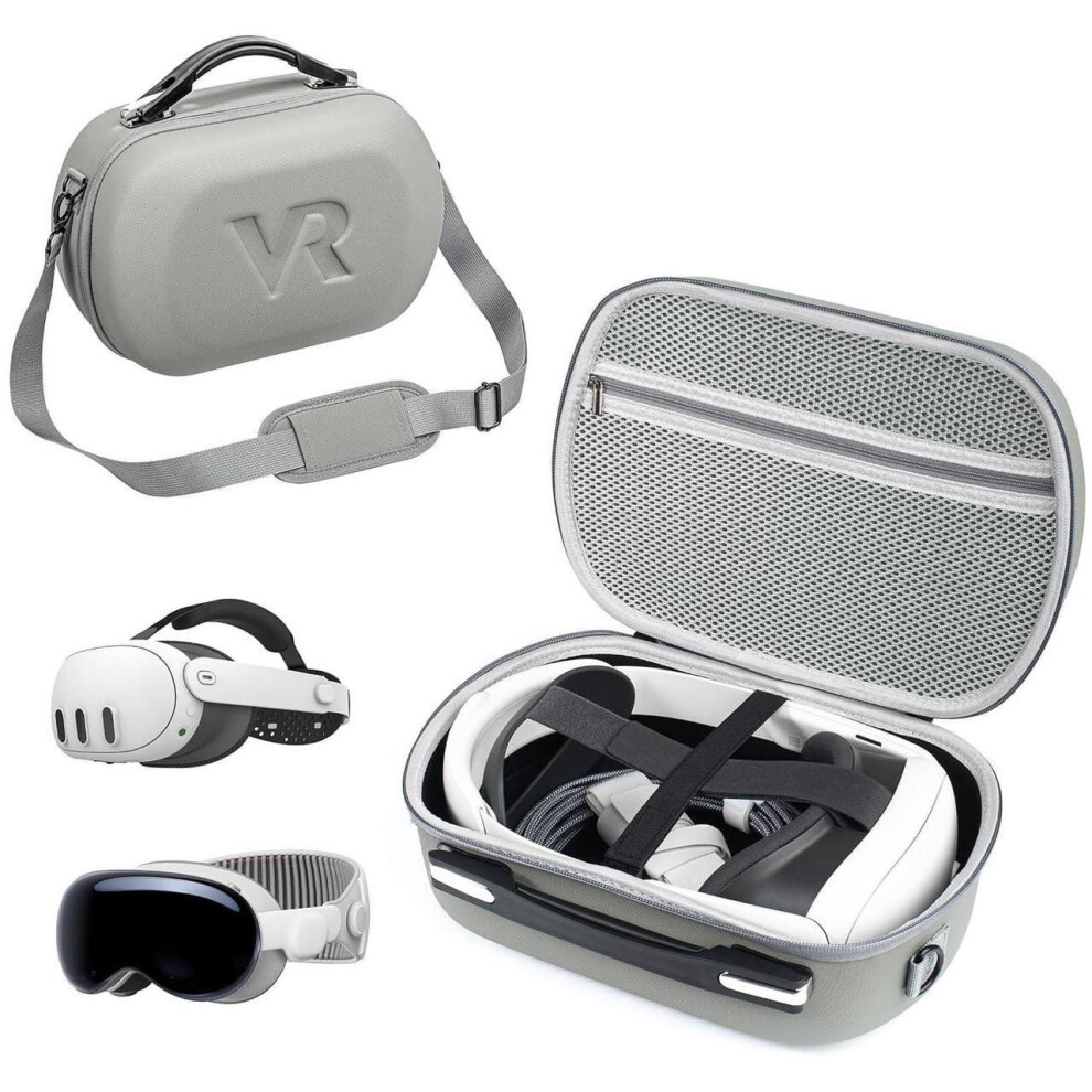 Hard Carrying Case For Meta Quest 3 / Quest 3S, Vr Gaming Headset Controllers And Accessories Travel Storage Case For Vision Pro, Meta Quest 2, Quest 609808356649