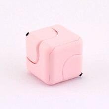 (Pink) Fidget Cube with Spinner Stress Relief Puzzle Toy 6-Side Mini Square Finger Toy
