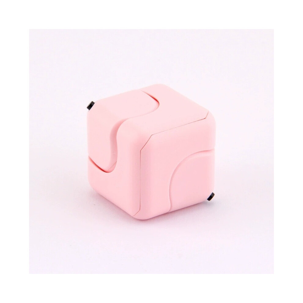 Pink (Pink) Fidget Cube With Spinner Stress Relief Puzzle Toy 6-Side Mini Square Finger Toy