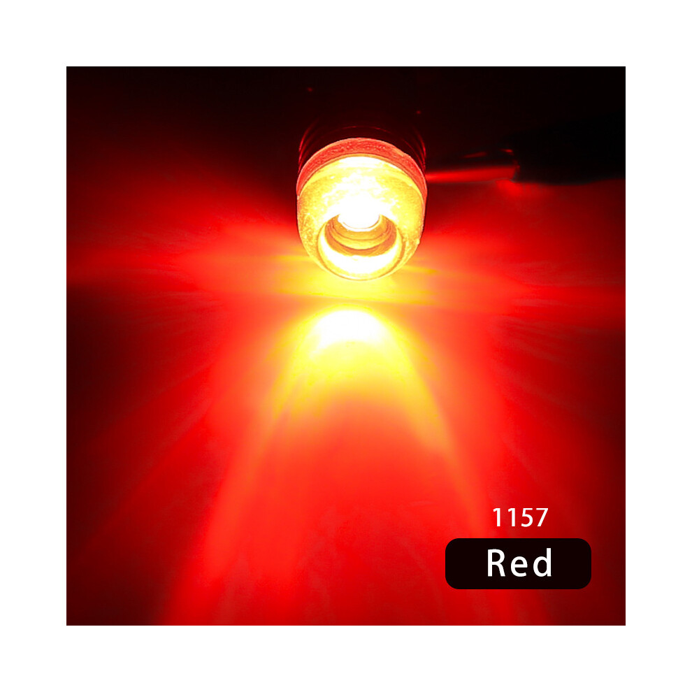 (1157/Red) 1156 1157 Cob Bay15d P21 Strobe Led Bulb High Lumen Chips Motorcycle Brake Lamp Red 110691665386