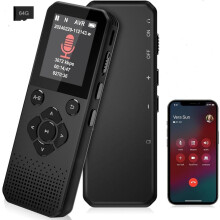 Voice Recorder, 64GB Digital Voice Recorder, Voice Activated Recorder with Playback, Tape Recorder Up to 3072kbps Bit Rate, Audio Recorder for Intervi