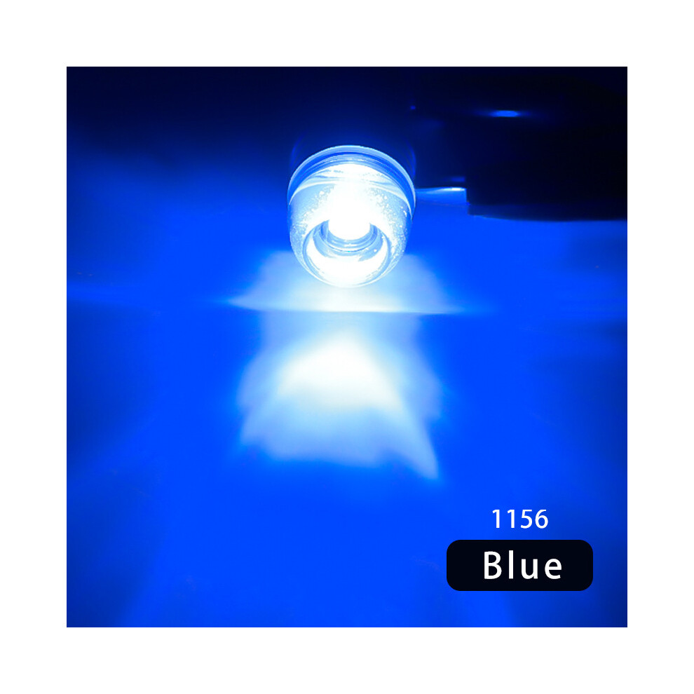 (1156/Blue) 1156 1157 Cob Bay15d P21 Strobe Led Bulb High Lumen Chips Motorcycle Brake Lamp Blue 110691665362
