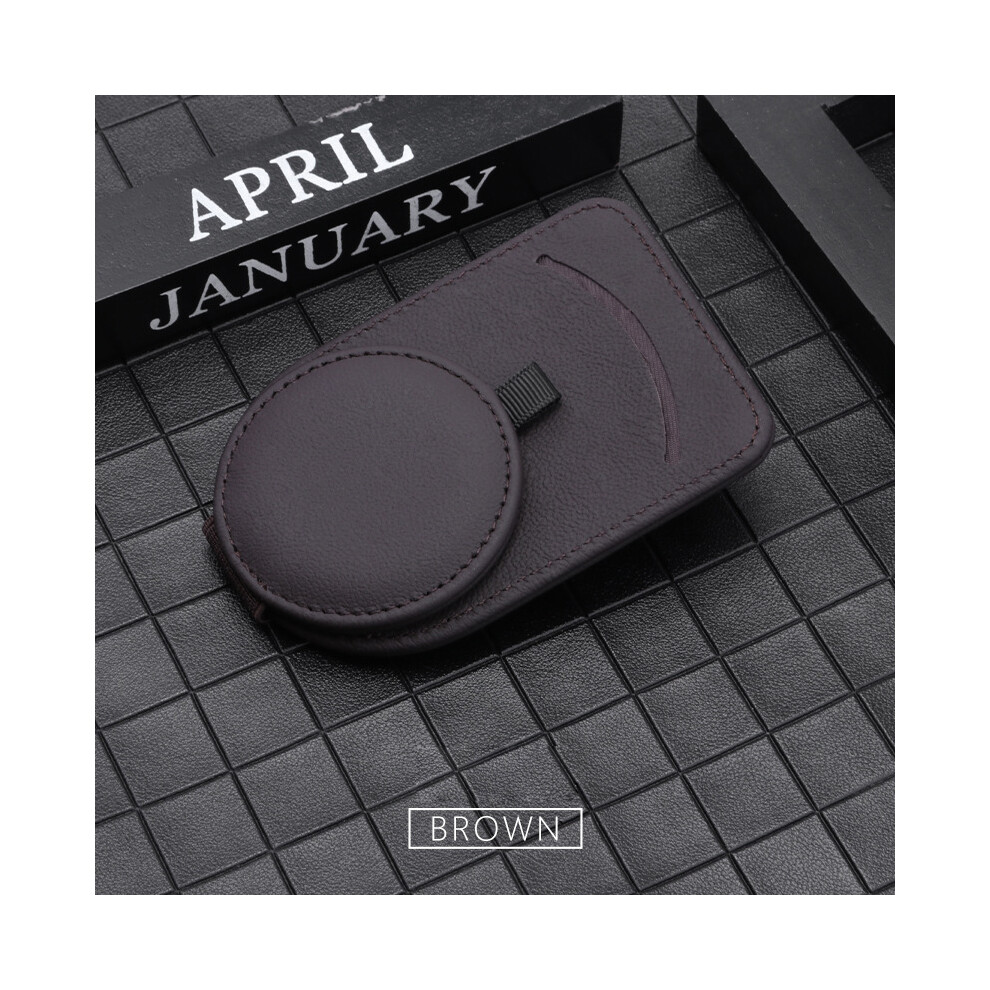 (Brown) Car Auto Sun Visor Clip Holder For Glasses Sunglasses Eyeglass Card Bag Bracket Brown 110691665553