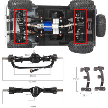 Front Rear Axle w/ Pull Rod Base Upgrade for 1/12 MN D90 D91 96 99 99S 98 RC Car