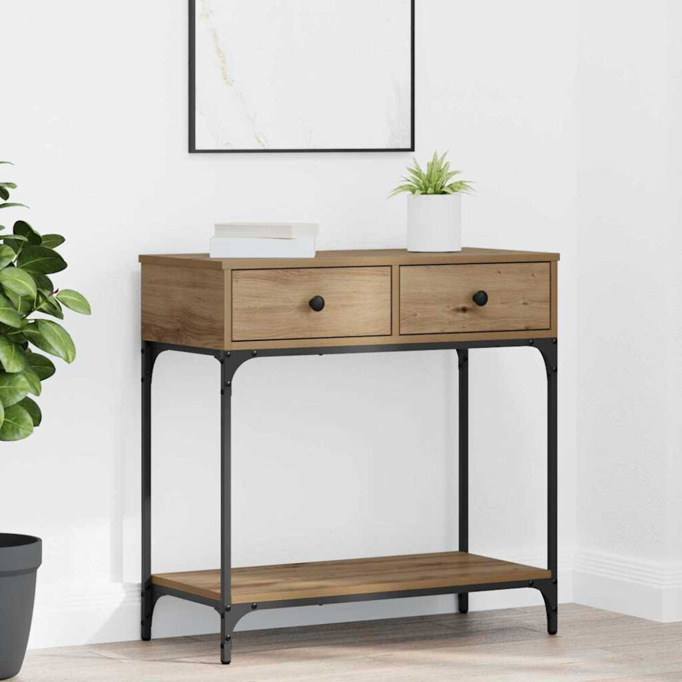 Vidaxl Console Table Artisan Oak 75 X 34.5 X 75 Cm Engineered Wood