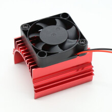 (Red) Motor Aluminum Heat Sink with 40*40mm Fan Cooling Set for 4274/1515 Motors 1/8 Model Electric RC Car Parts