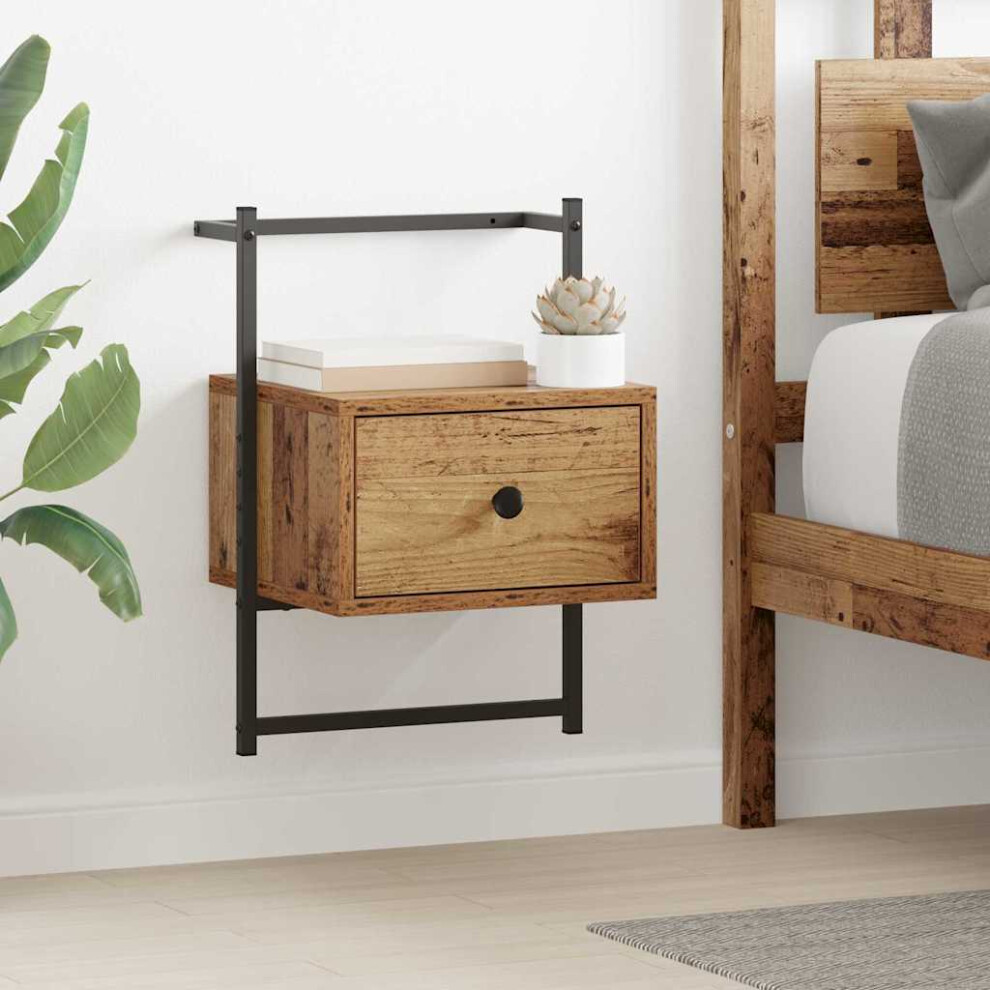 Vidaxl Bedside Cabinet Old Wood 35 X 30 X 51 Cm Engineered Wood