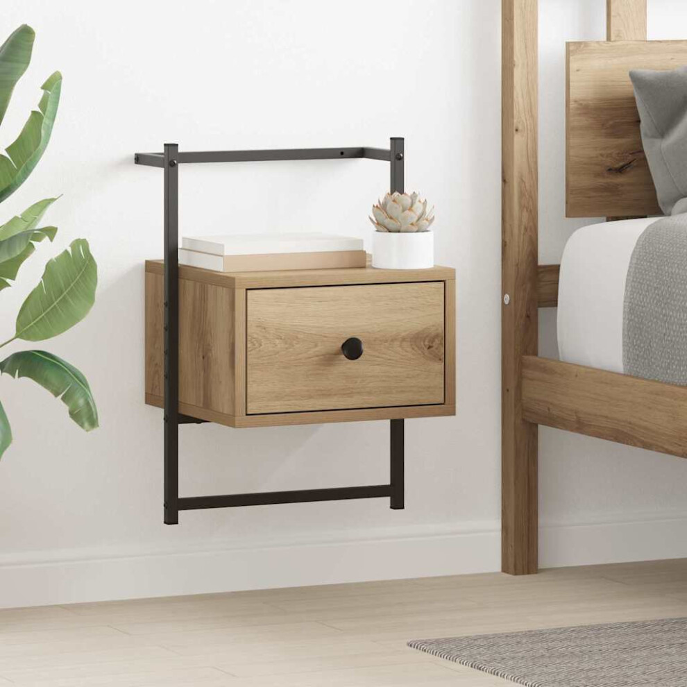 Vidaxl Bedside Cabinet With Drawer 2 Pcs Artisan Oak 35 X 30 X 51 Cm